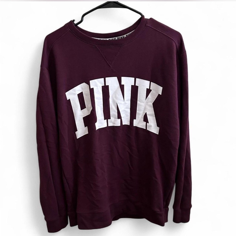 Victoria's Secret PINK Maroon Crew Neck Sweater
